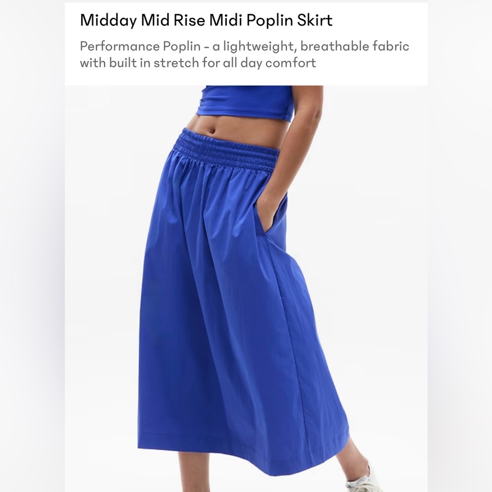 Midday Mid Rise Midi Poplin Skirt